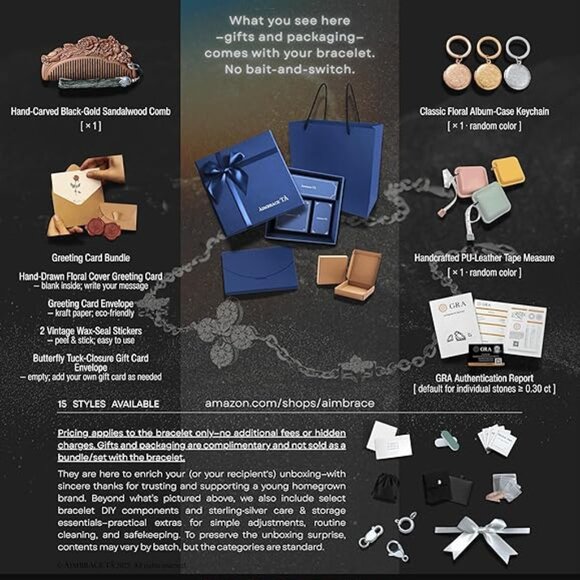 Moissanite Charm Bracelet Sterling Silver Gift Set NWT - Picture 3 of 8